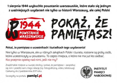 Plakat akcji Pokaż, że pamiętasz!, Źródło: ipn.gov.pl