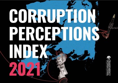 Indeks Percepcji Korupcji 2021, Źródło: www.transparency.org